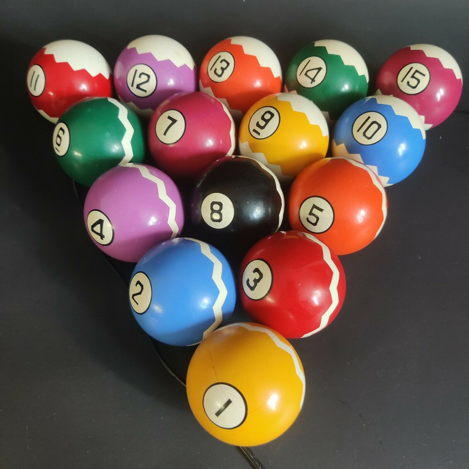 Details about   Antique Pool Billiards  Pool Ball Set 2 1/4"  very good condition 