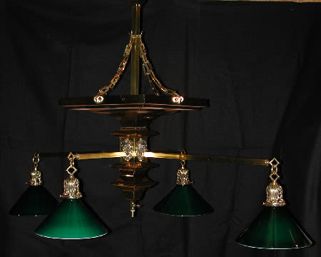 Antique Arts & Crafts Combination Gas Electric Billiard Light