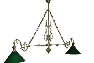 Antique Victorian Brass Pool Table Light