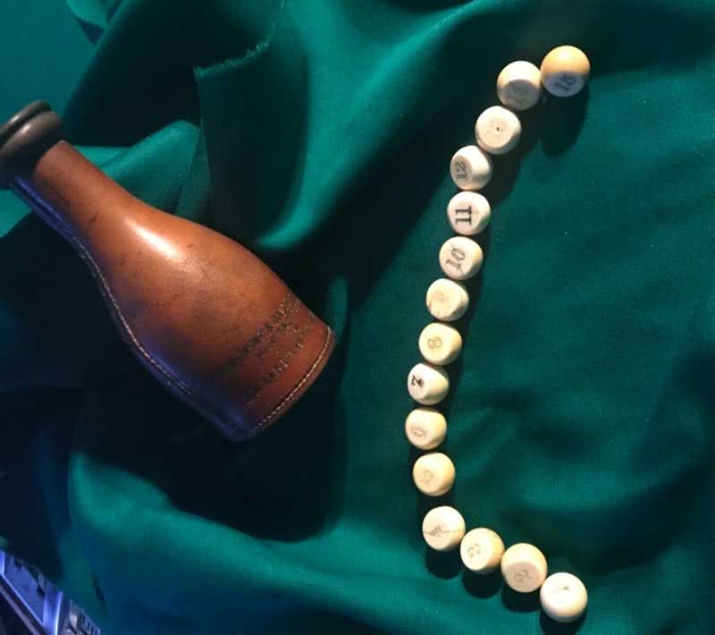 Antique Brunswick Ivory Tally Ball Set