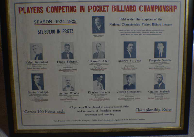 Antique National Pocket Billiard Championship Season 1924-1925