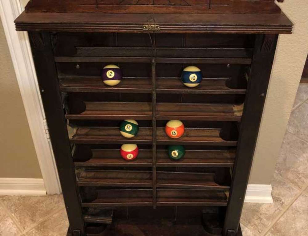 Antique Brunswick Balke Collender Co Gold Crown One Cue Rack