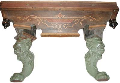 Antique Charles Schulenburg Cast Iron Leg Pool Table