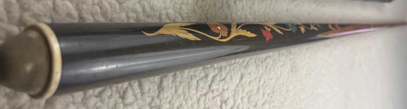 Antique Austria Marqauetrym Cue nAnd Original Leather Case