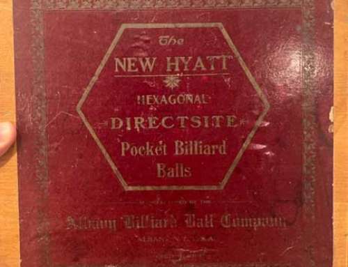 Antique Clay Hexagonal Directsite Pool Ball Set With Original Labeled Wooden Box
