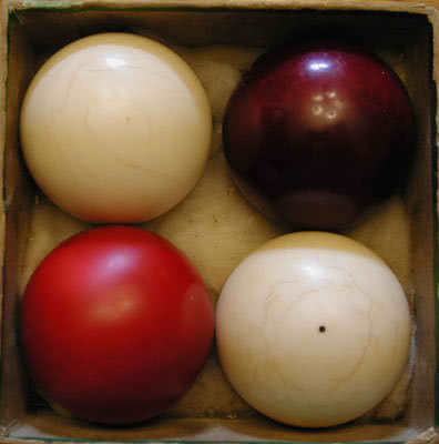 Antique JM Brunswick & Bro's Ivory Four Ball Set