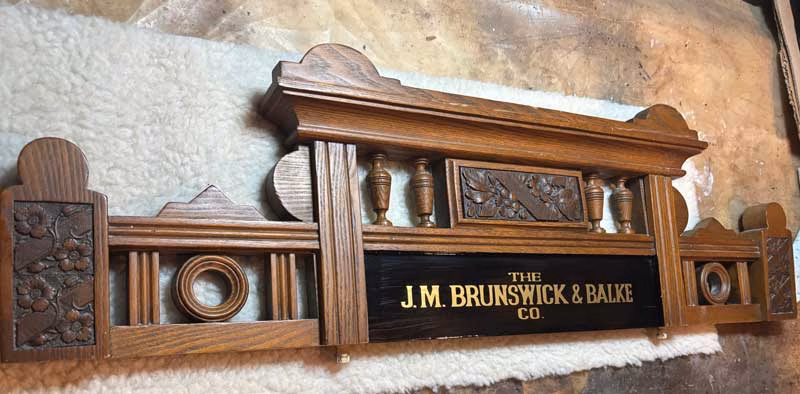 Antique Brunswick Balke Collender Manhattan Pool Cue Rack c1890s